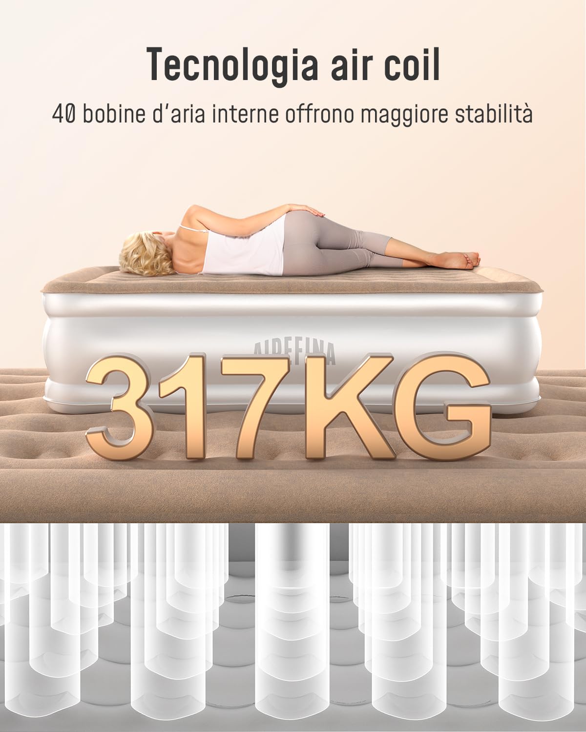 Saltea gonflabila Airefina A-HOM42 cu pompa integrata 152x203x40 cm