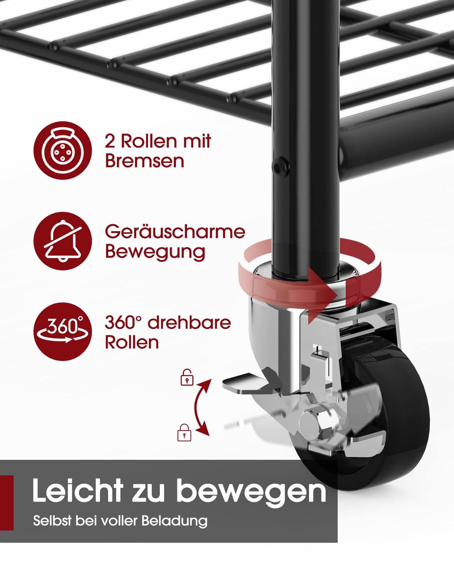 Cuier Sakugi DE651 metalic cu roti si rafturi 136 kg, negru