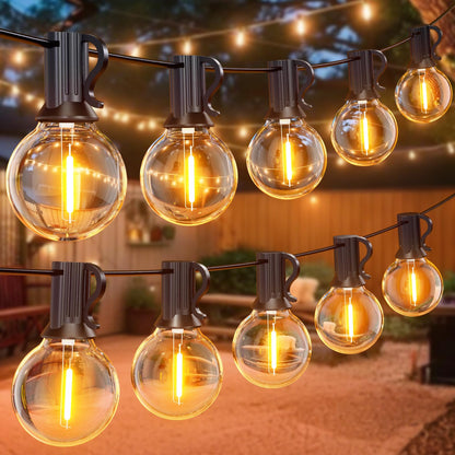 GPATIO LED Outdoor Fairy Lights, 45 m, Power, 75 + 2 Bulbs, Warm White G40 Plastic Bulbs, IP45 Waterproof, Indoor/Outdoor Fairy Lights for Garden, Patio, Weddings, Parties