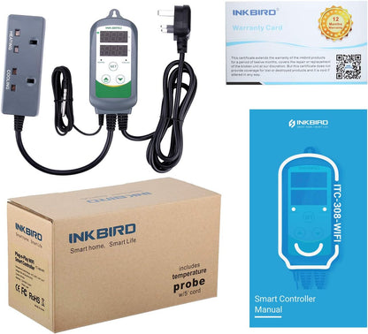 Inkbird Digital Wireless Thermostat, ITC-308-WiFi Temperature Controller Heating Cooling Remote Control