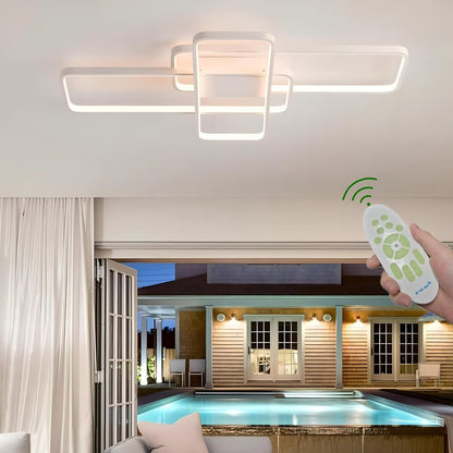 Plafoniera LED dimabila cu telecomanda 3 rame + functie night light