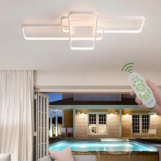 Plafoniera LED dimabila cu telecomanda 3 rame + functie night light