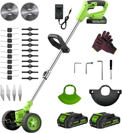 Motocoasa electrica WORKIT 3 in 1 800W cu 2 baterii 2.0Ah pentru gradina