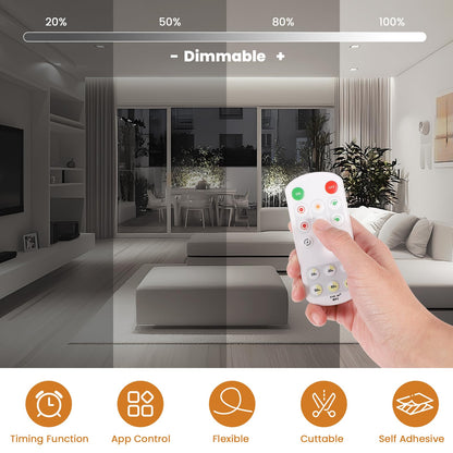 Banda LED Ruan App Control COB 5m 24V 6000K alb rece