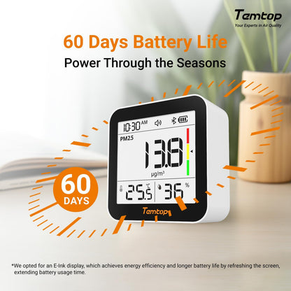 Monitor aer Temtop M10+ CO2 6-in-1 Bluetooth PM2.5 VOC