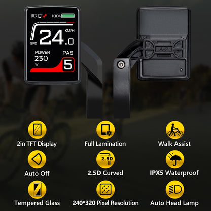 Display DZ49 LCD 2 inch pentru Bafang BBS01 BBS02 BBS-HD eBike