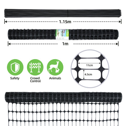Gard plastic Ohuhu GPF-03 1m x 30m negru, rezistent UV