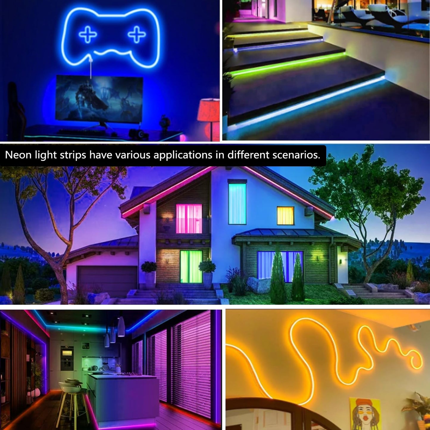 Banda LED Neon 10M RGB App Remote Music Sync IP65