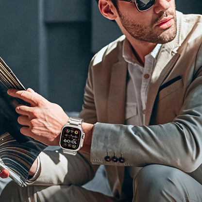 TRUMiRR 49 mm 46 mm 45 mm 44 mm 42 mm (Series 3 2 1) Compatible with Apple Watch Strap Titanium, Stainless Steel Link Bracelet Titanium Replacement Straps for iWatch Ultra 2/Ultra, Series 10/9/8/7/6/5