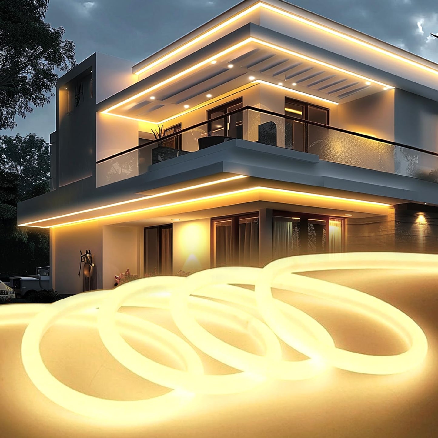 Banda LED neon exterior 20 m KSIBNW 220V, IP65, 320°, lumina naturala