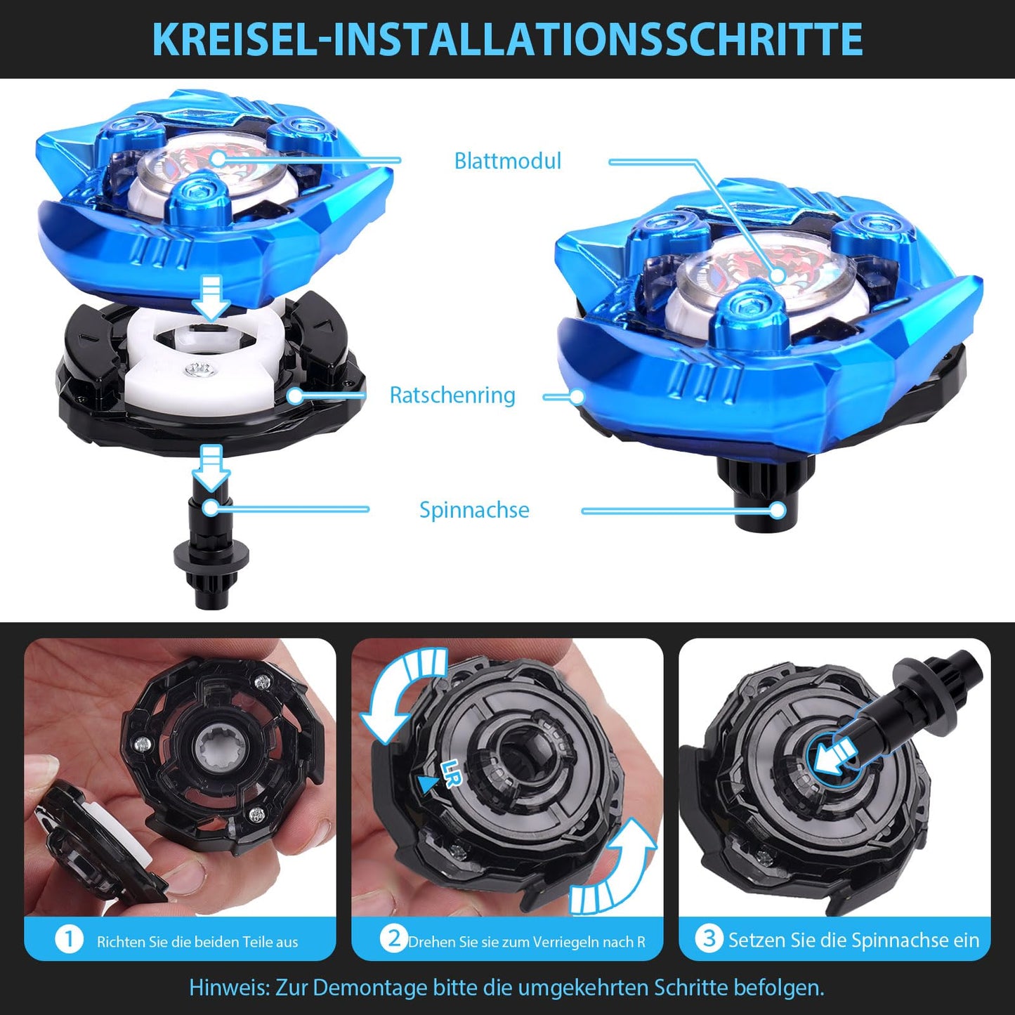 Set titireze DEZAWRTY Gyro X 12 piese metal zinc cu lansatoare