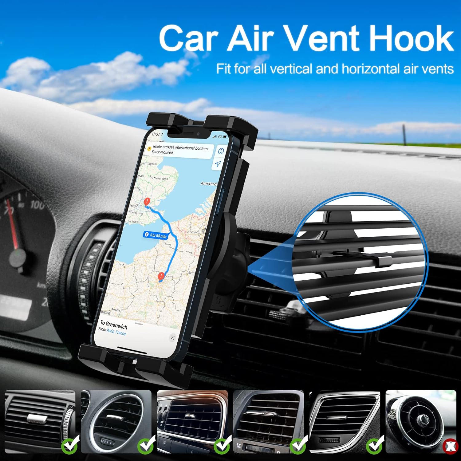 Oilcan Autohalterung 3 in 1 Tablet Halterung Saugnapf, KFZ Lüftung Armaturenbrett Windschutzscheibe Tablet Halter für iPad mini Air Pro, iPhone, Samsung Galaxy, Fire, 4-12.9" Handys und Tablets