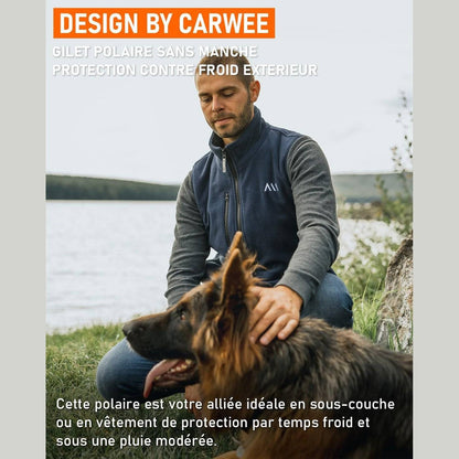 carwee Heated Fleece Vest Sleeveless with External Battery Included Fleece Jacket Electric 6 Heat Zones Warm Fleece Coat Winter for Motorcycle Hunting Hiking