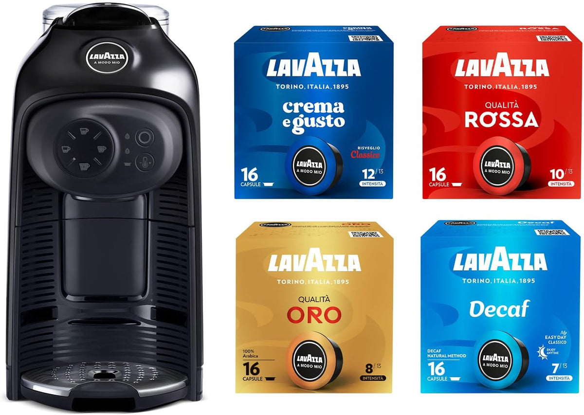 Espressor cu capsule Lavazza A Modo Mio Idola negru, 1500 W, rezervor 1,1 L
