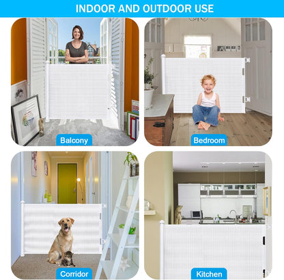 Poarta siguranta copii Wodondog retractabila 150 cm metal alba