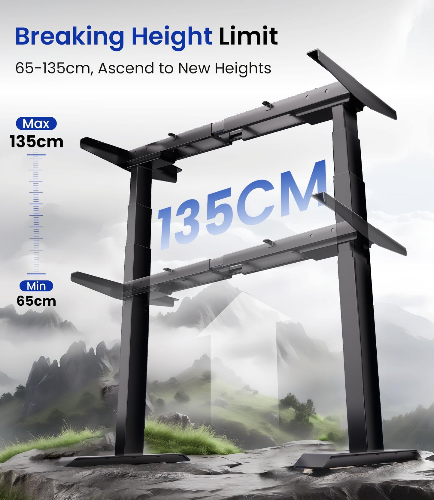 Birou MAIDeSITe T2 Pro Max reglabil electric 65-135 cm, 160 kg