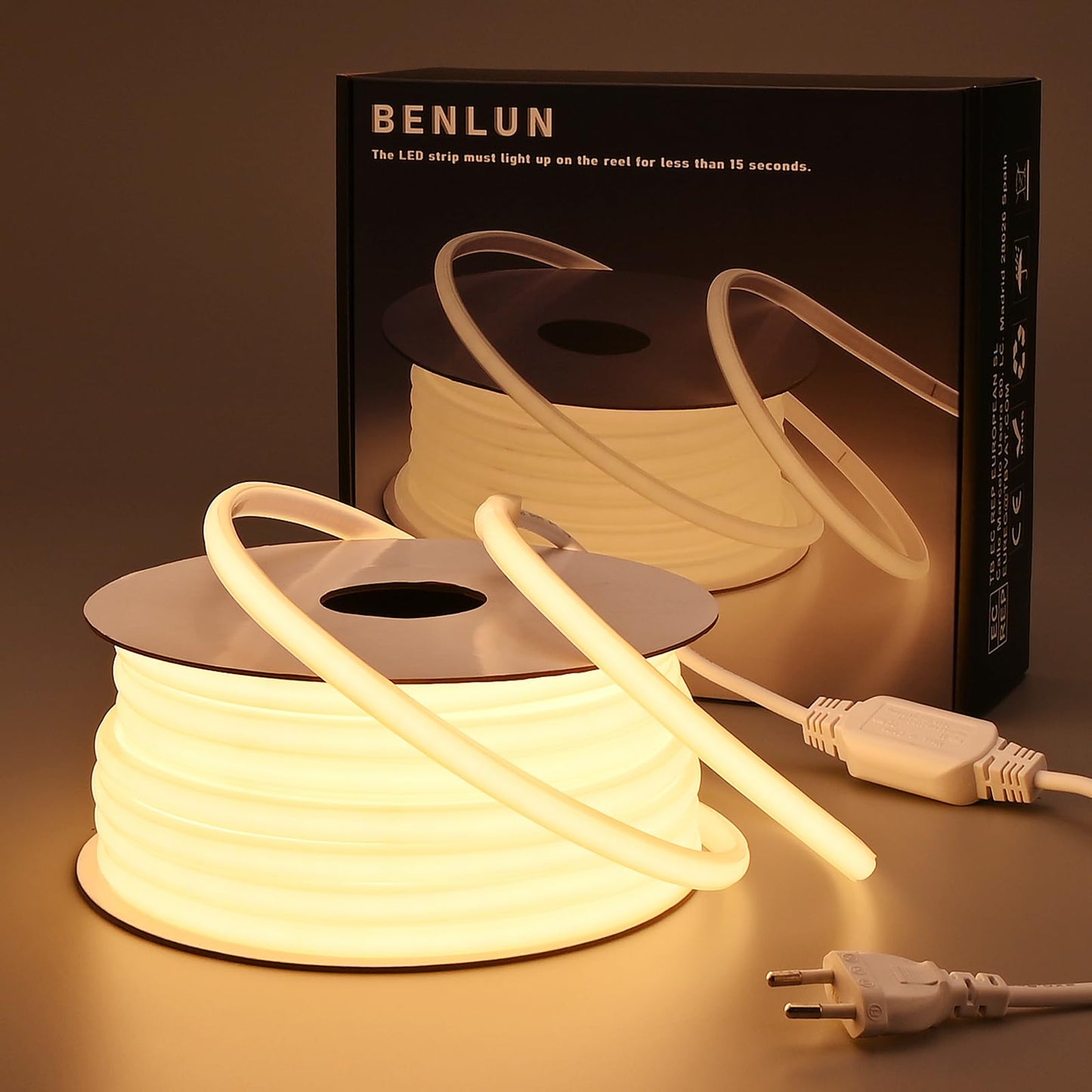 Banda LED COB 20 m 220V IP65 3000K CRI90 288LED/m, lumina uniforma