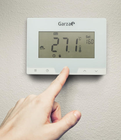 Termostat digital wireless programabil Garza pentru centrala si incalzire, alb