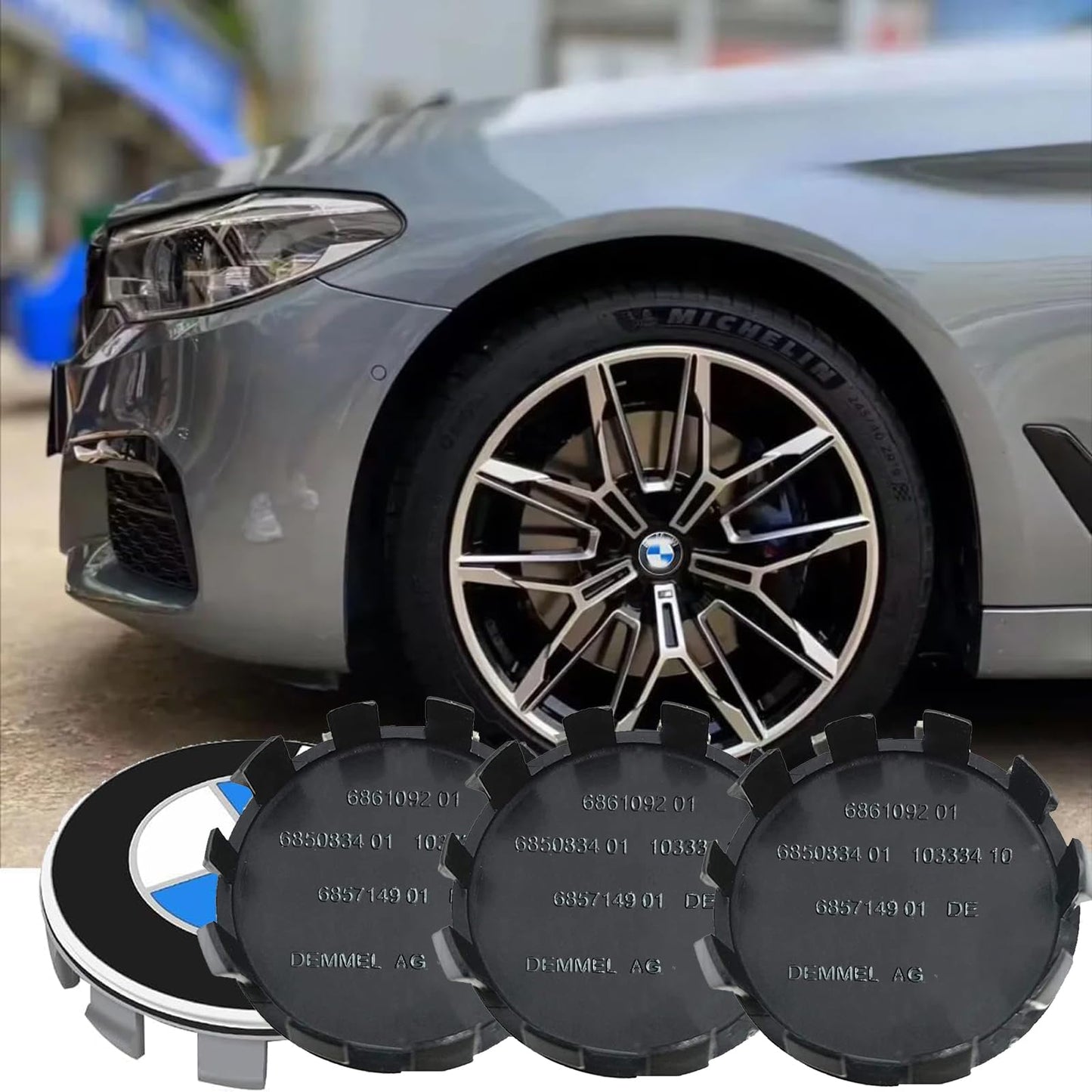 Capace butuc roti BMW 68mm negru ABS aluminiu 4 buc