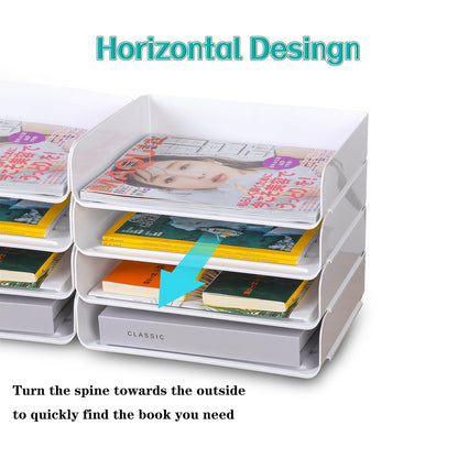 Organizator documente HKeeper 4 niveluri A4 plastic alb