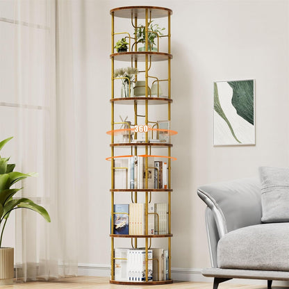 Biblioteca rotativa Generisch 6 niveluri 45x45x193 cm neagra