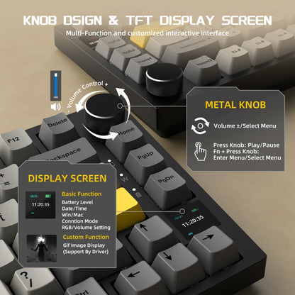 Tastatura mecanica AK820PRO 75% cu ecran Smart TFT
