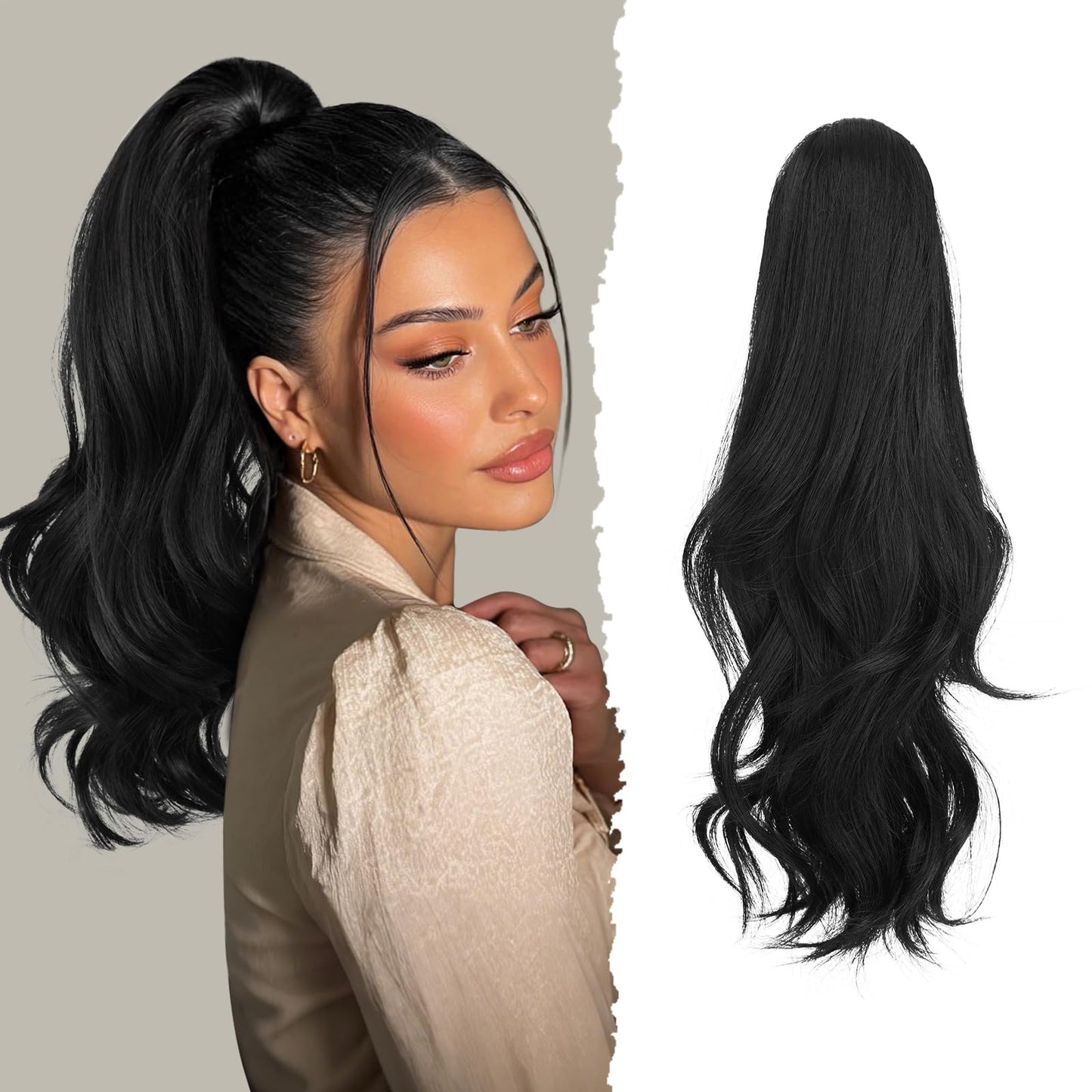 Coada de par Sofeiyan Claw Clip 16 inch Ondulata Dark Brown