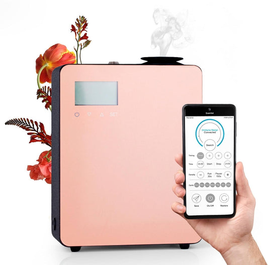 OmBiance Essential Oil Diffuser Aromatherapy - Waterless Diffusers for Essential Oils, No Water, No Heat, Noiseless - Office - Large Room Home Hotel Lobby Sauna SPA Business