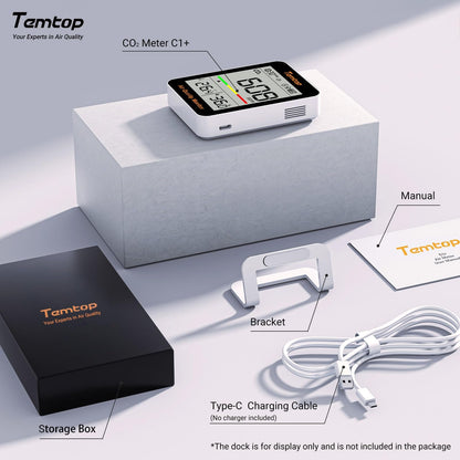 Monitor calitate aer Temtop C1+ CO2 Bluetooth app alb