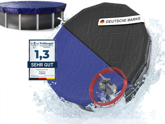 Prelata Piscina Rotunda Planenfux, pentru piscine cu diametru 550 cm, 2 in 1 Rezistenta UV, diametru 610 cm