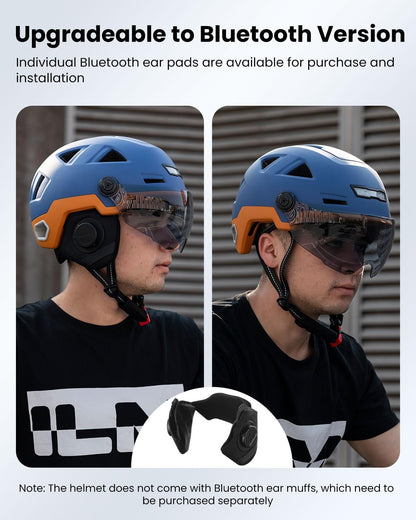 ILM Smart Bicycle Helmet Women Men with Visor Warning Brake LED Light Sensor Light Function Head Tilt Flashing Trigger