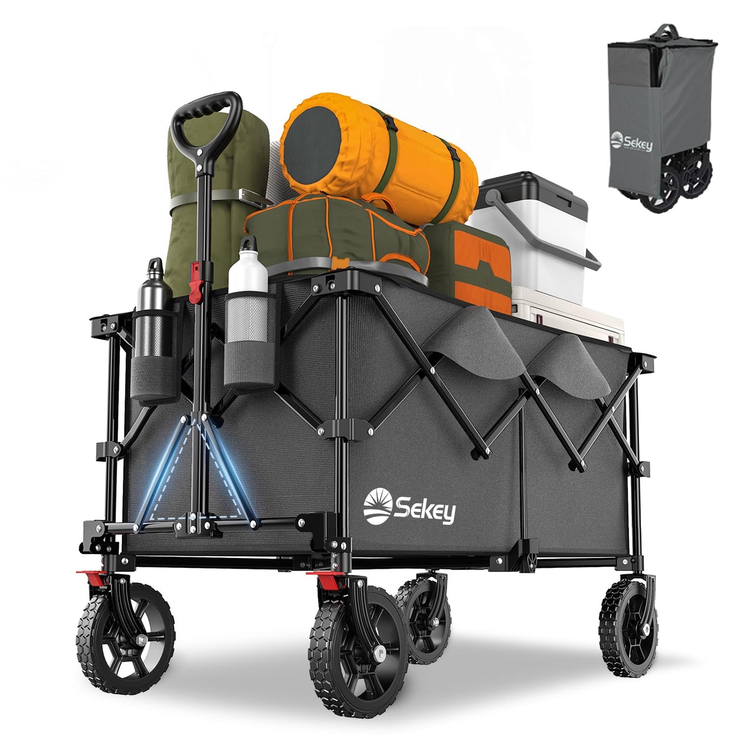 Carucior pliabil Sekey XXL Plus 200 L, 200 kg, roti off-road