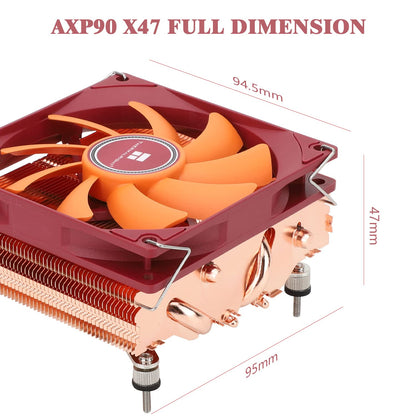 Cooler Procesor Thermalright AXP90-X47 Full Copper Cooler CPU 47mm Low Profile, Ventilator PWM Slim 2700RPM, Compatibil AM4/AM5/Intel 1700