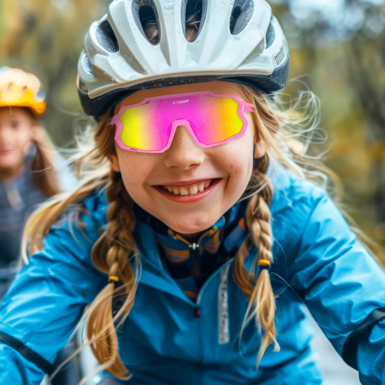 X-TIGER Children's Cycling Glasses Polarised Sports Glasses UV400 for Boys Girls Age 6-14 Years Outdoor Sports Sunglasses