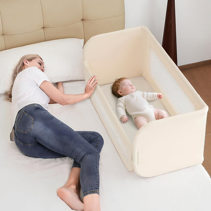 Protectie pat BabyAlly TA12-G 2 in 1 pliabila 185 cm crem
