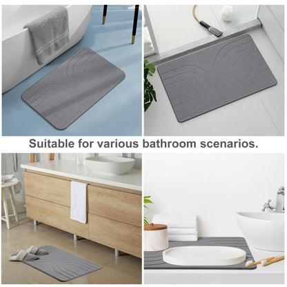 Covoras baie Feilifan Stone Bath Mat Diatomita antiderapant gri