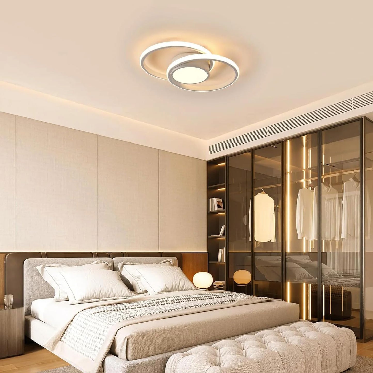 DELIPOP Ceiling Light LED Dimmable with Remote Control / App, 40 W Modern Ceiling Light Round White LED Lamp for Bedroom, Living Room, Kitchen, Dining Room