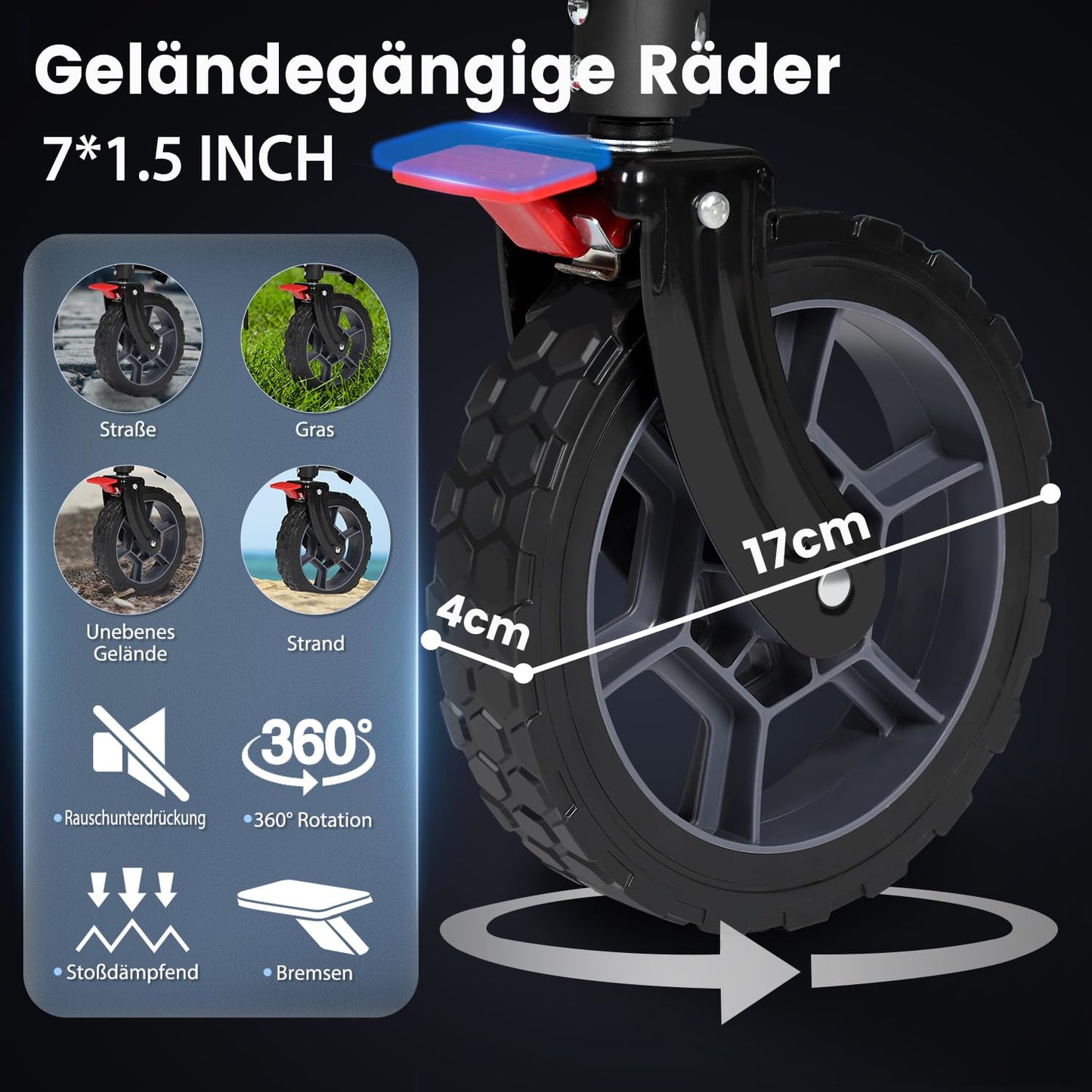 Carucior pliabil Sekey XXL Plus 200 L, 200 kg, roti off-road