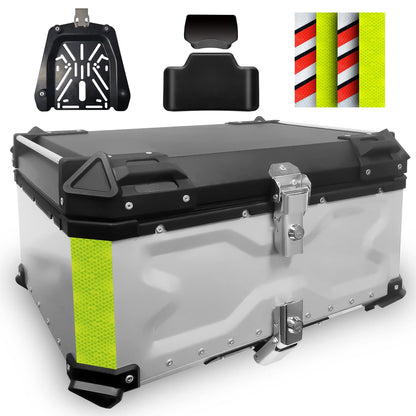 Top case motocicleta VOKKA 45L aluminiu negru impermeabil pentru motocicleta