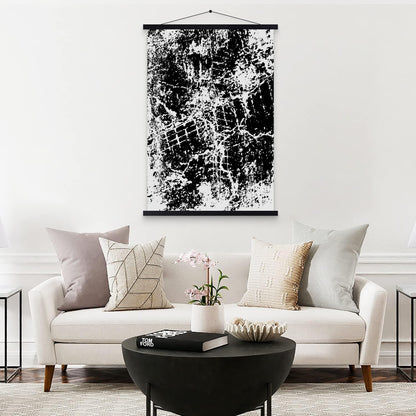 Sina magnetica pentru postere Benjia din lemn, 140 cm, neagra