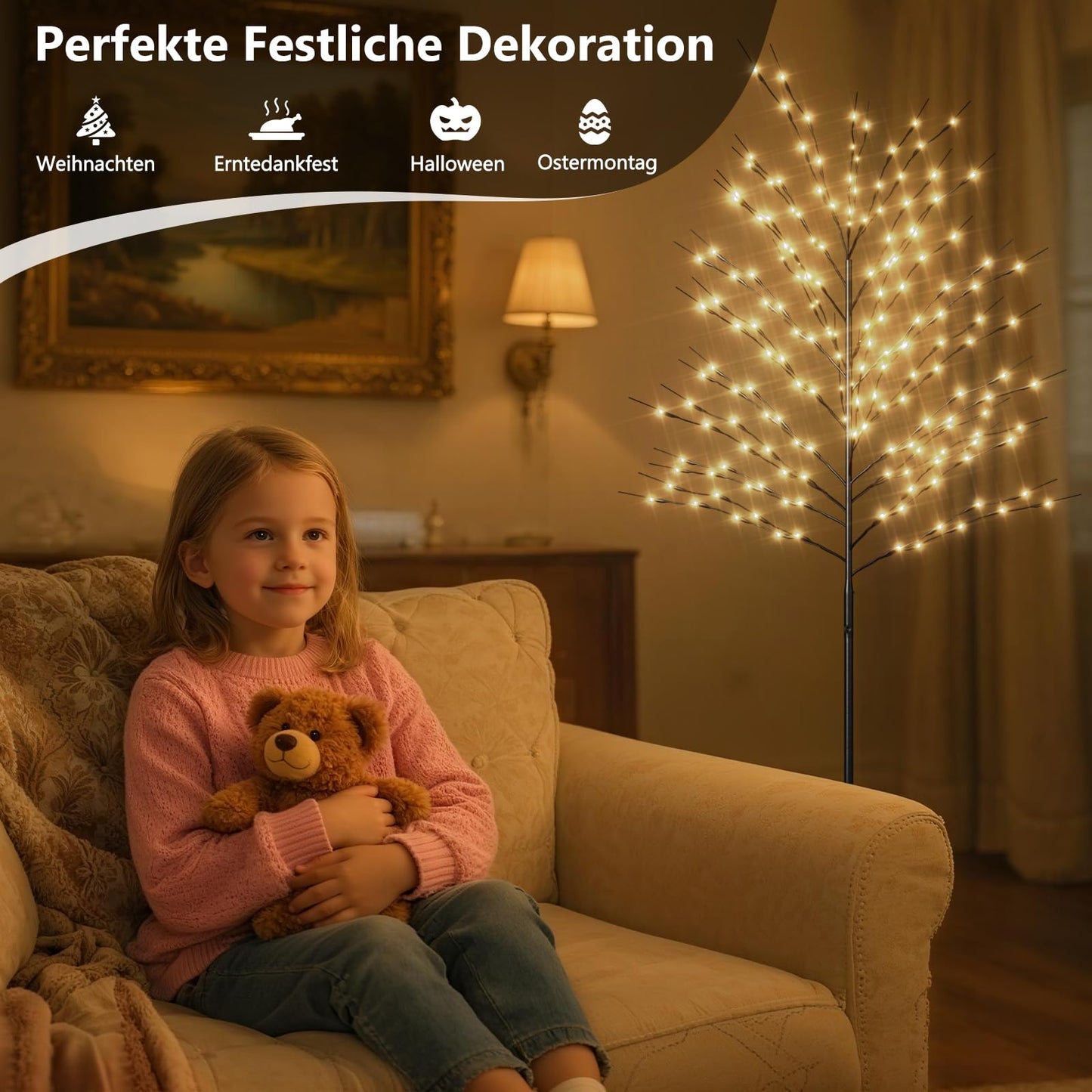 Lampa decorativa SUNYRISY 150 cm LED alb cald pentru interior