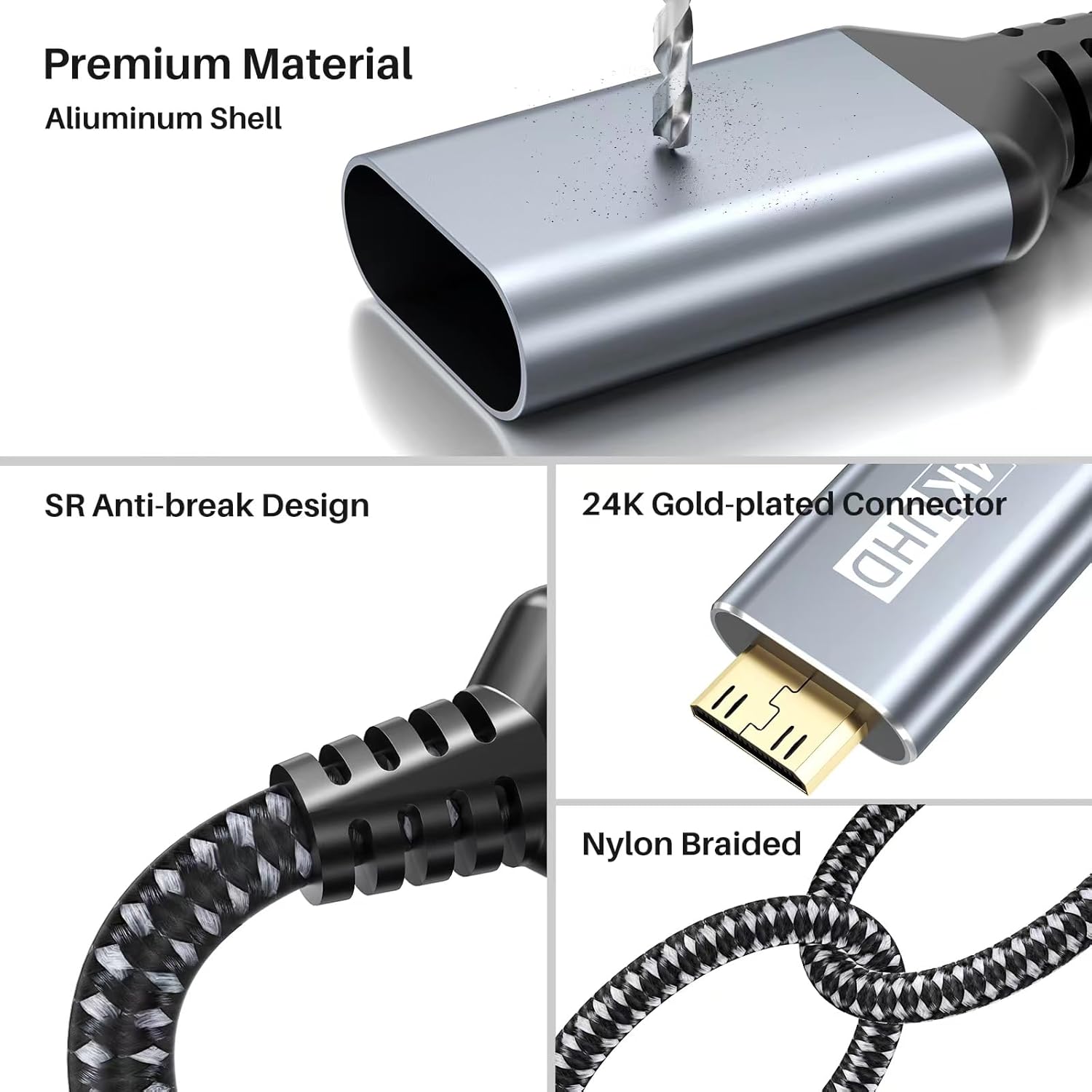 LDLrui USB C zu Mini HDMI Kabel 1.5M, 4K@60Hz Type C zu Mini HDMI 2.0 HDR Kabel für Laptop,MacBook,iPad Pro,iPhone 15 Serie,ROG Ally,Steam Deck, Galaxy S Serie zu Portable Monitor