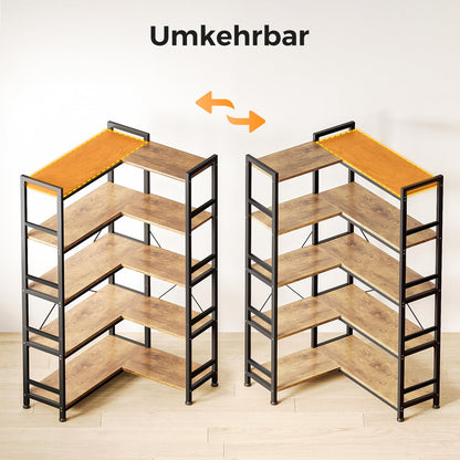 Biblioteca Coleshome 5-Tier L Shape Brown 5 rafturi vintage