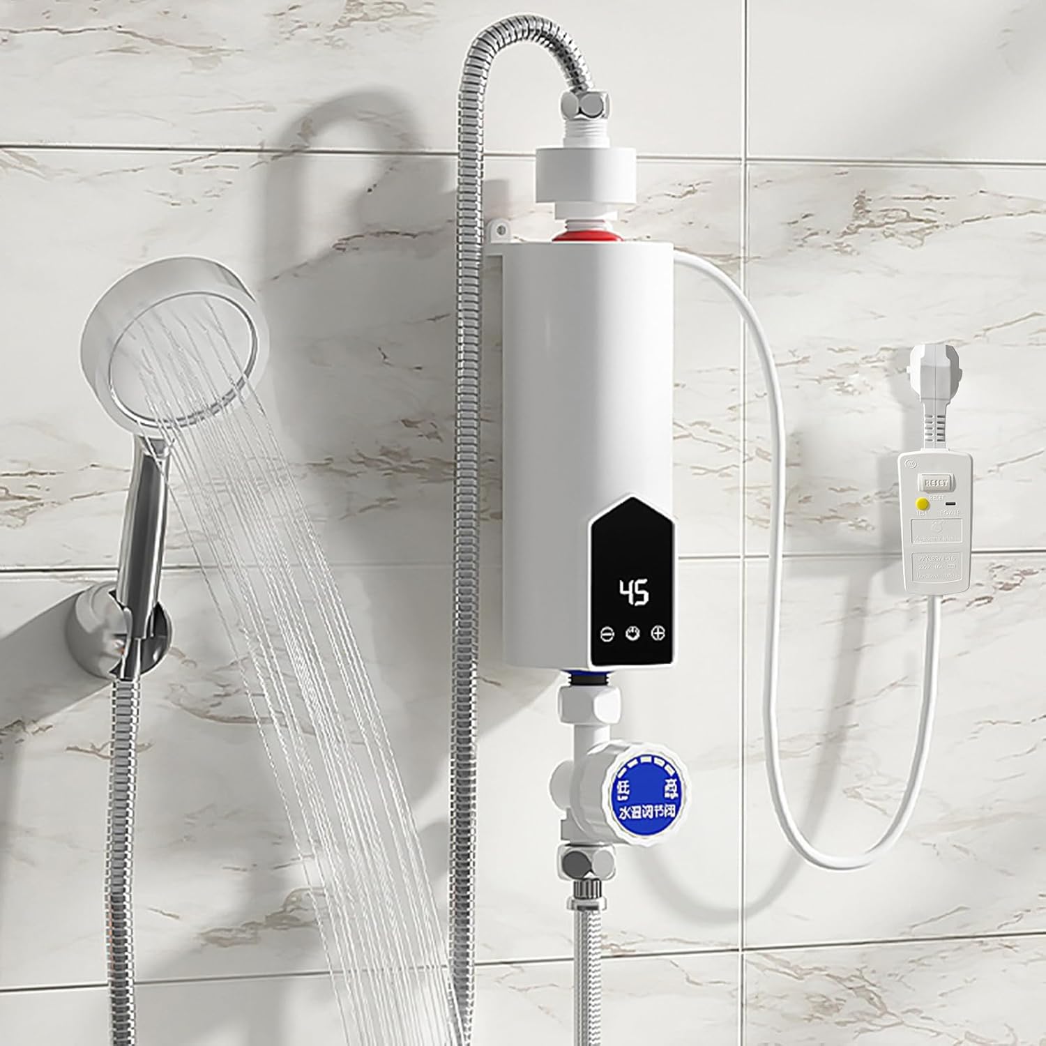 AUORUSI 5500 W chauffe eau instantané electrique,IPX4 chauffe eau aux cuisines et salles de bains,220V mini Chauffe-eau mural à économie d'énergie