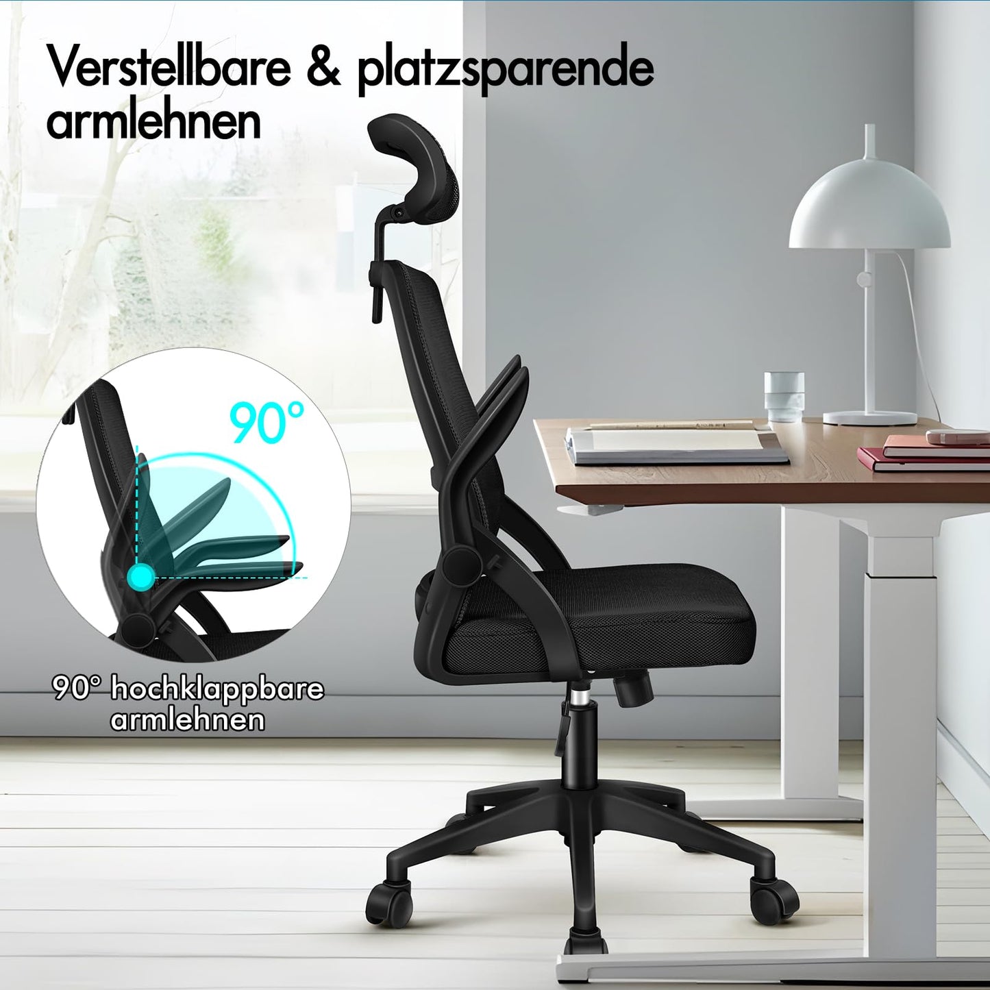 Scaun birou ALFORDSON ergonomic mesh negru suport lombar reglabil