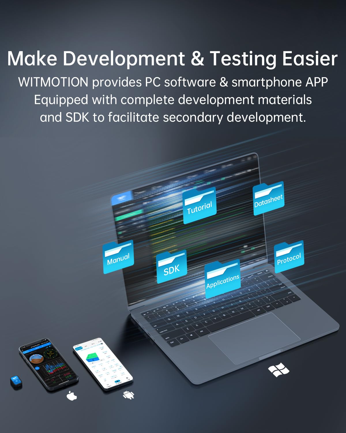 [Bluetooth 5.0 Accelerometer+Inclinometer] WT9011DCL MPU9250 High-Precision 9-axis Gyroscope+Angle(XY 0.2° Accuracy)+Magnetometer with Kalman Filter, Low-Power 3-axis AHRS IMU Sensor for Arduino