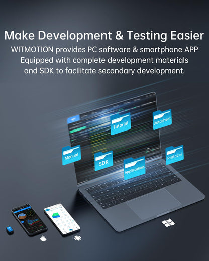 [Bluetooth 5.0 Accelerometer+Inclinometer] WT9011DCL MPU9250 High-Precision 9-axis Gyroscope+Angle(XY 0.2° Accuracy)+Magnetometer with Kalman Filter, Low-Power 3-axis AHRS IMU Sensor for Arduino