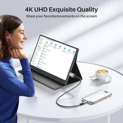 LDLrui USB C zu Mini HDMI Kabel 1.5M, 4K@60Hz Type C zu Mini HDMI 2.0 HDR Kabel für Laptop,MacBook,iPad Pro,iPhone 15 Serie,ROG Ally,Steam Deck, Galaxy S Serie zu Portable Monitor