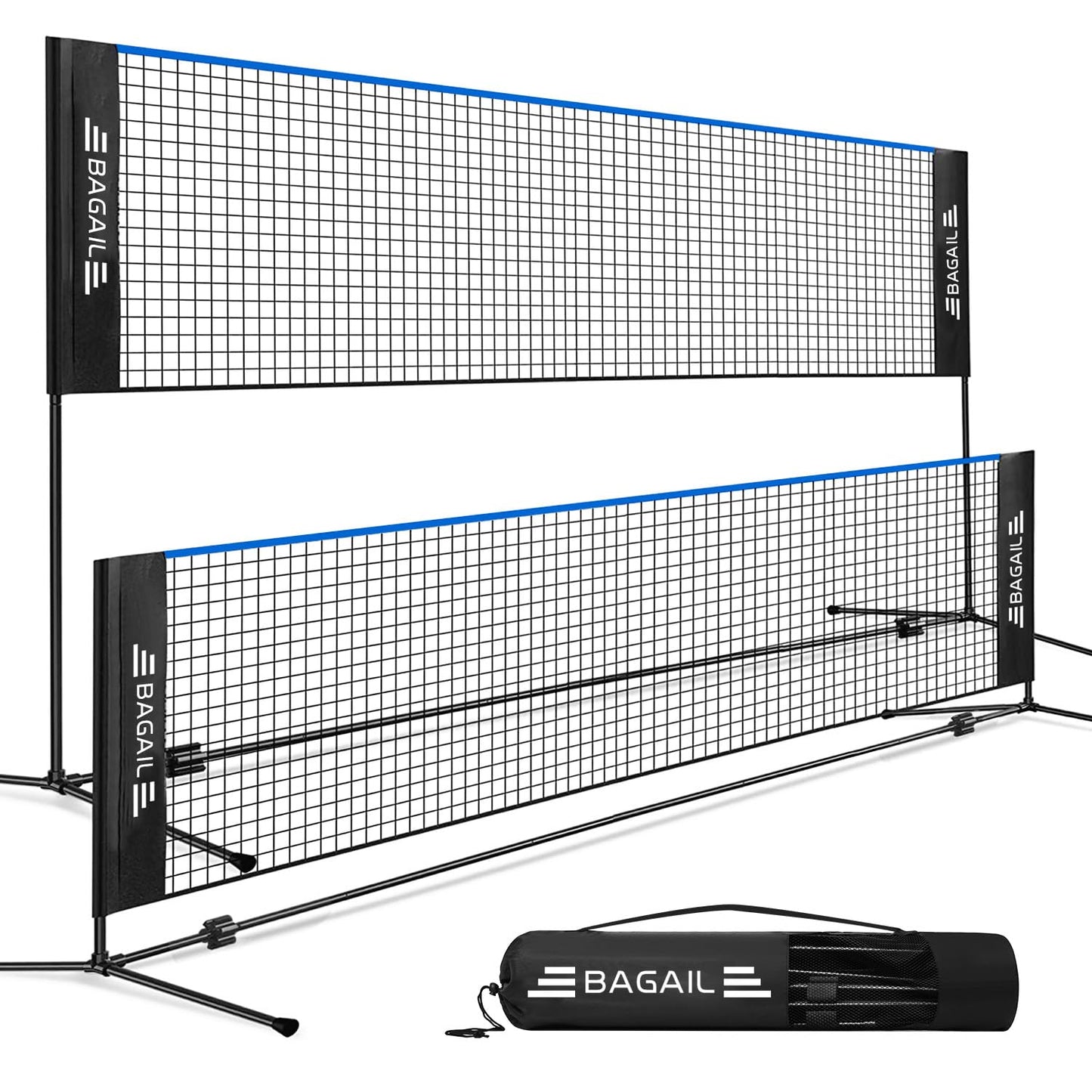 Fileu Badminton BAGAIL Net reglabil 10-17 ft pliabila