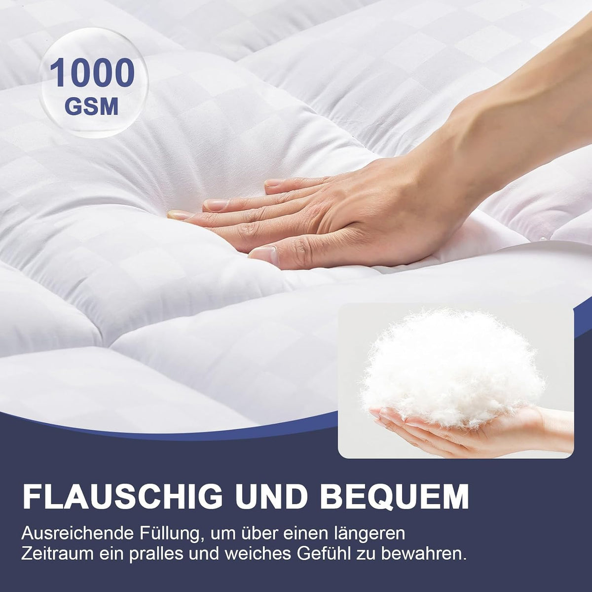 Topper Autsel 3D Topper 160 x 200 cm Microfibre 1200 GSM moale